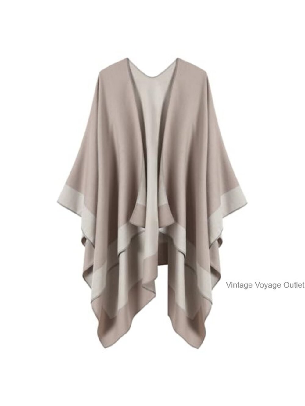 Reversible Bamboo Viscose Poncho Shawl Wrap Open Front Cardigan